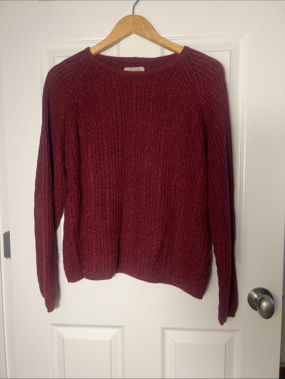 St. John's Bay Maroon Ribbed Crewneck Sweater